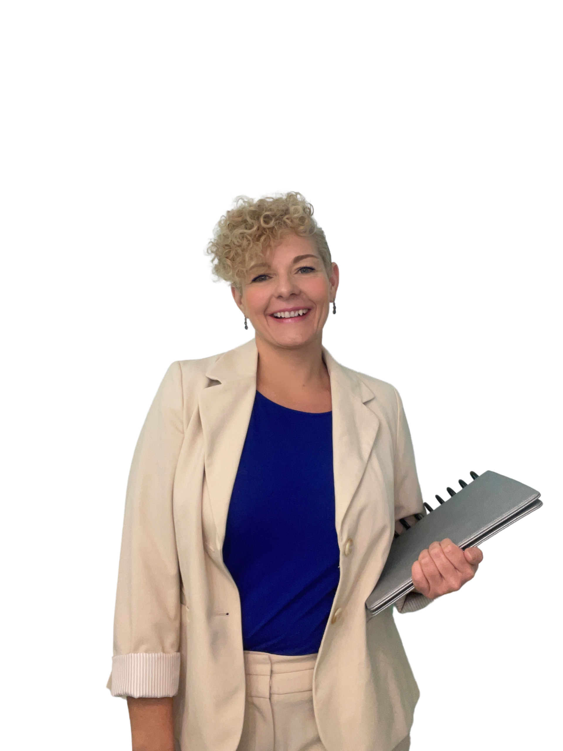 Elizabeth Jefferson, licensed Missouri REALTOR, holding her transaction planner